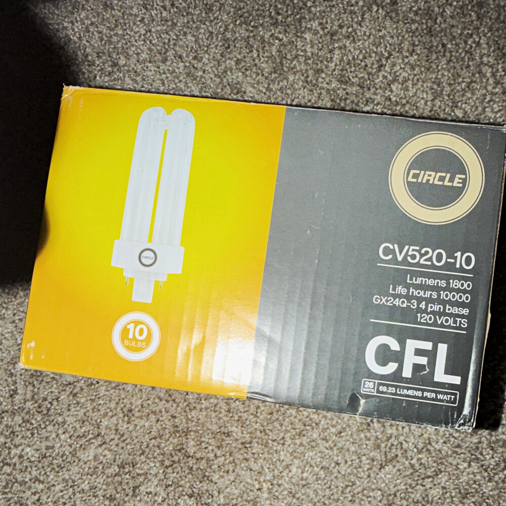 (10 pack) Circle CV520-10 CFL GX24Q-3 4-Pin 26W 5000K 1800lm 120V Bulbs